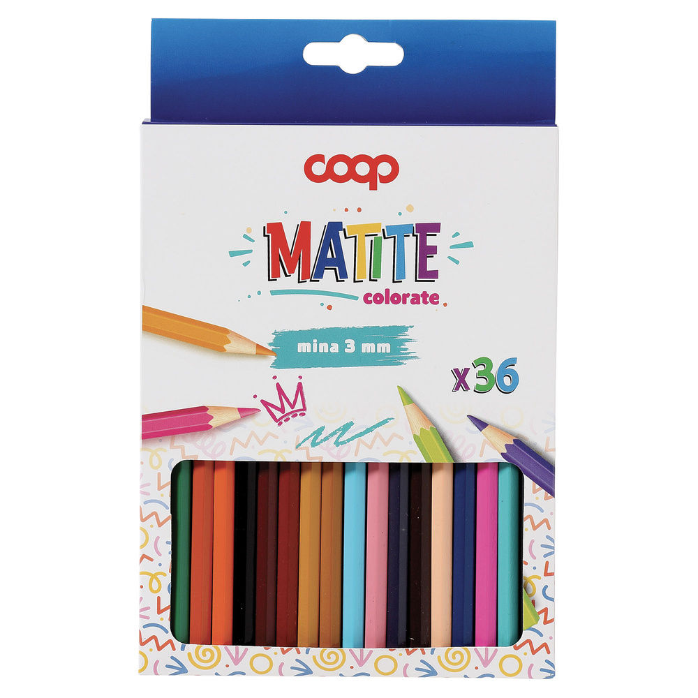 36 MATITE COLORATE COOP, PUNTA 3MM - 1