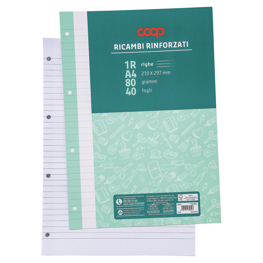 RICAMBI RINFORZATI COOP A4 80 GR FSC RIG. 1 R - 1