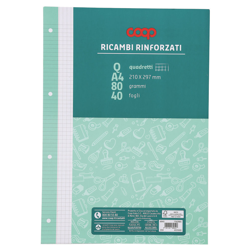 RICAMBI RINFORZATI COOP A4 80 GR FSC RIG. Q - 2