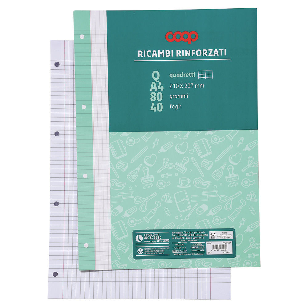 RICAMBI RINFORZATI COOP A4 80 GR FSC RIG. Q - 1