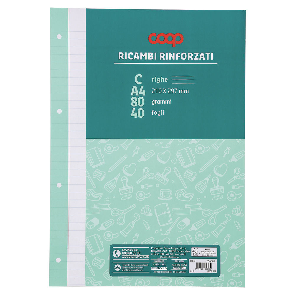 RICAMBI RINFORZATI COOP A4 80 GR FSC RIG C - 1