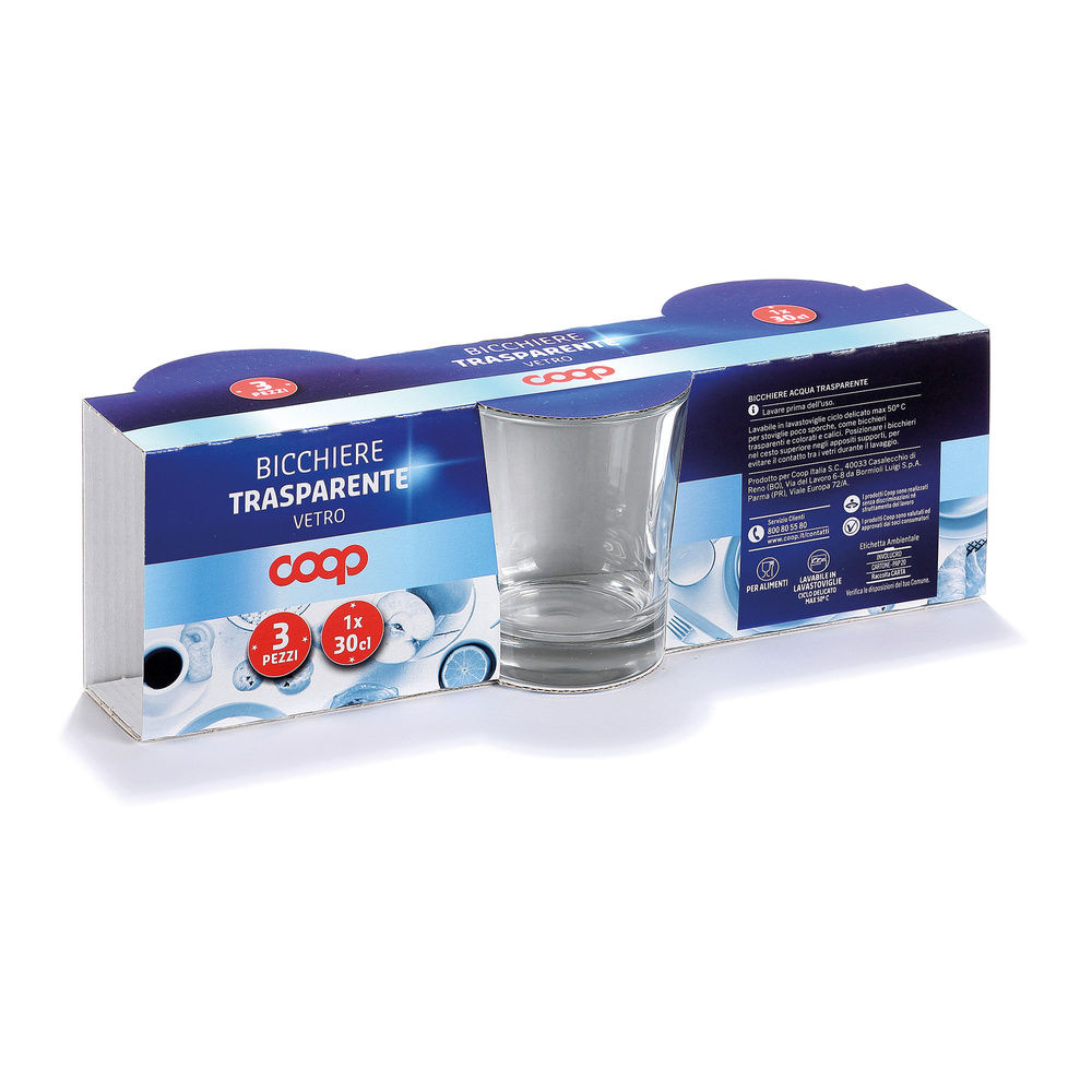 CONF.3 BICCHIERI ACQUA TRASPARENTI 30CL COOP_NEW PACK - 4
