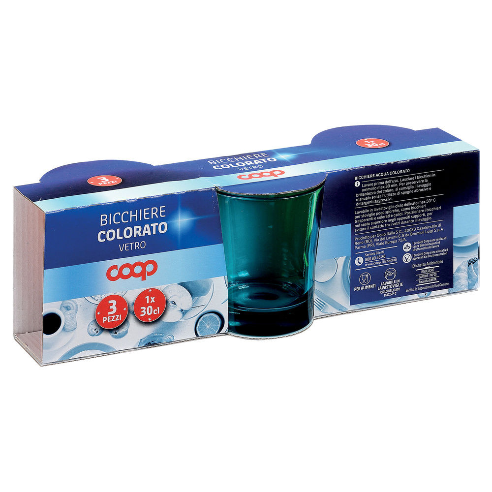 CONF.3 BICCHIERI ACQUA COLORATI 30CL COOP_NEW PACK - 6