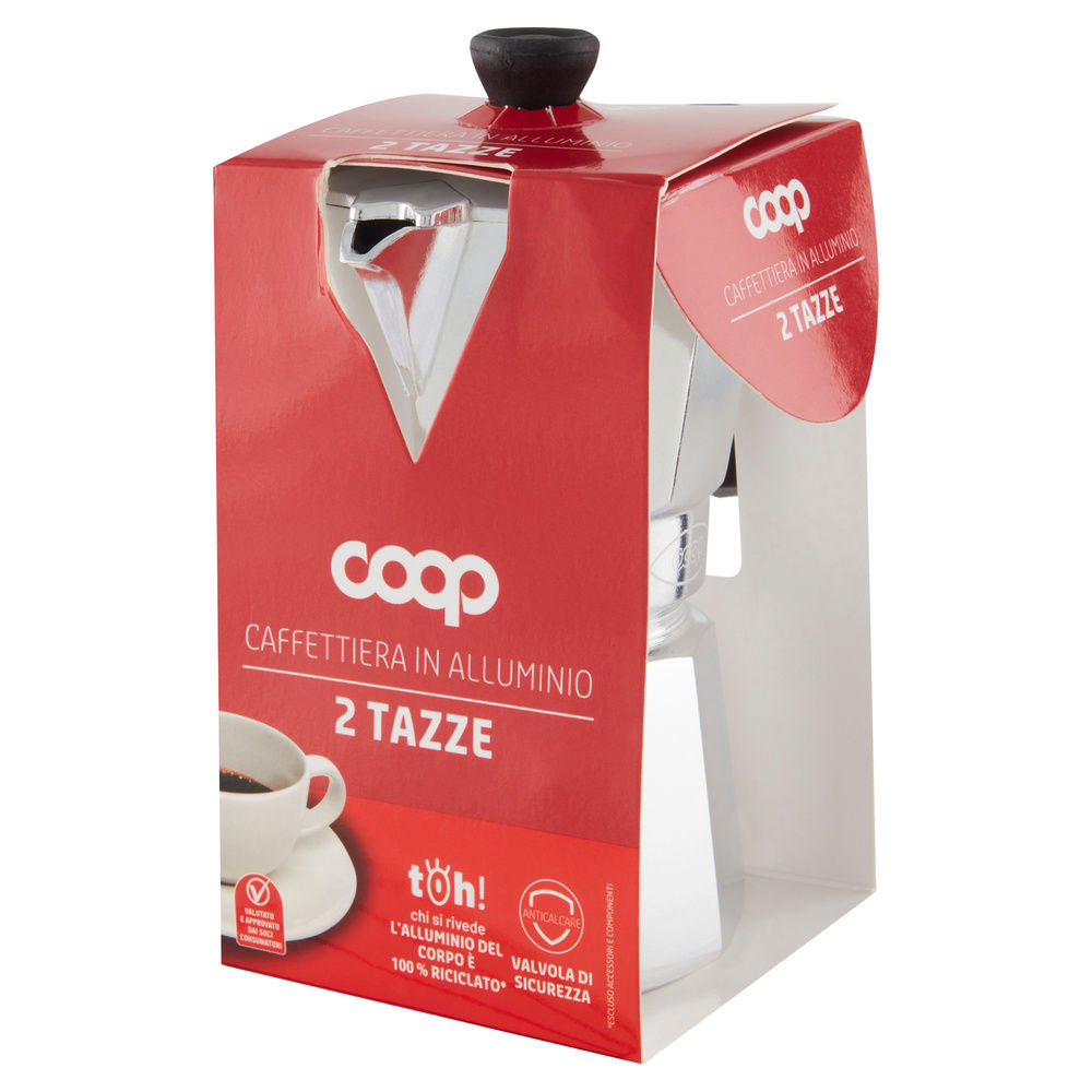 Caffettiera 2 tz coop 10 facce in alluminio coop toh! chi si rivede