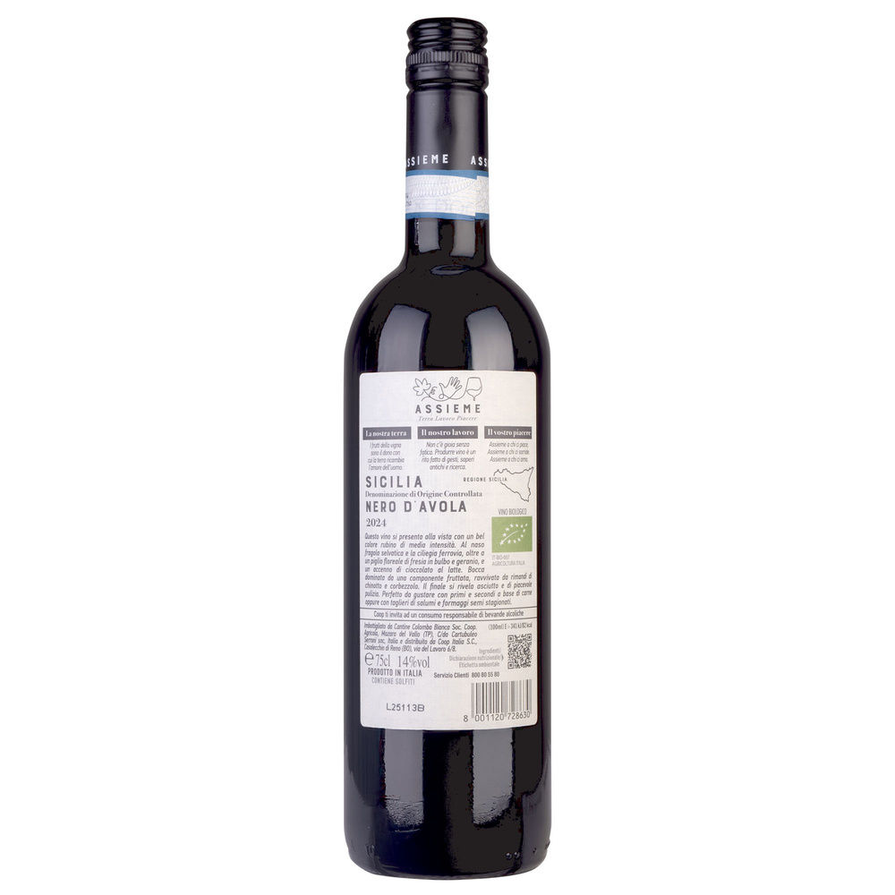 NERO D'AVOLA SICILIA DOC BIOLOGICO ASSIEME COOP ML 750 - 9