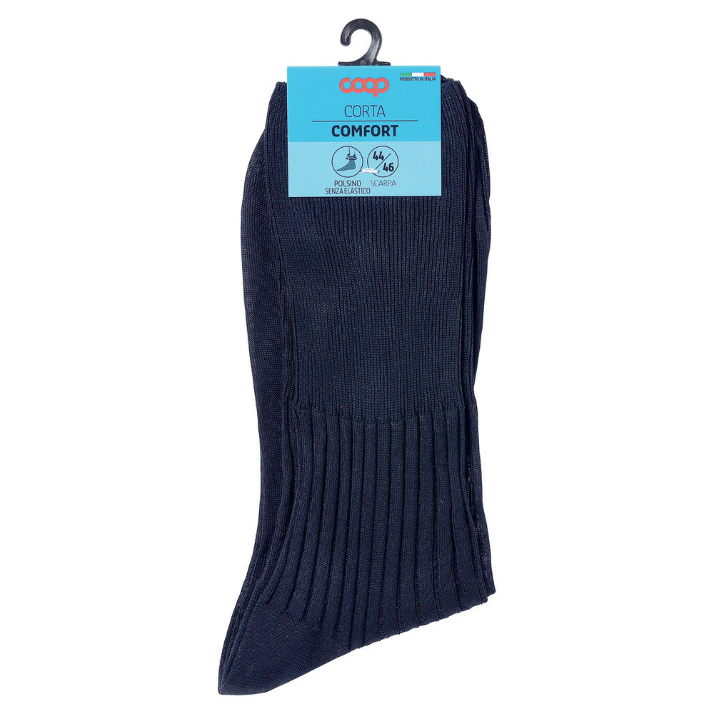 CALZA U.CORTA COOP COMFORT COTONE E POLIAMMIDE COL.CLASSICO T.U. BIANCO-NERO-BLU - 4