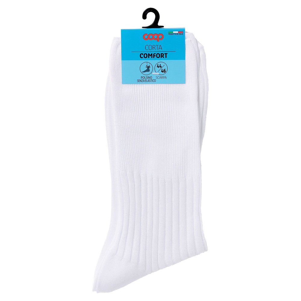 CALZA U.CORTA COOP COMFORT COTONE E POLIAMMIDE COL.CLASSICO T.U. BIANCO-NERO-BLU - 3