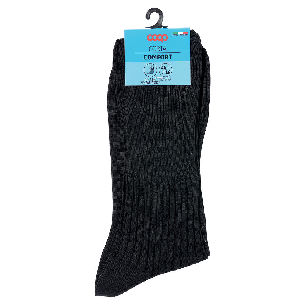 CALZA U.CORTA COOP COMFORT COTONE E POLIAMMIDE COL.CLASSICO T.U. BIANCO-NERO-BLU - 6