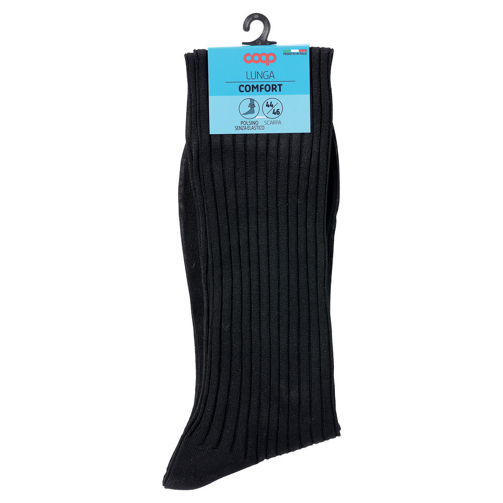 CALZA U. LUNGA COOP COMFORT COTONE E POLIAMMIDE COL.CLASSICO T.U. BCO-NERO-BLU - 2