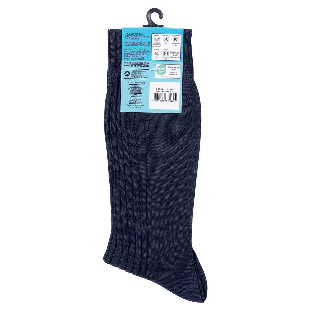 CALZA U. LUNGA COOP COMFORT COTONE E POLIAMMIDE COL.CLASSICO T.U. BCO-NERO-BLU - 6