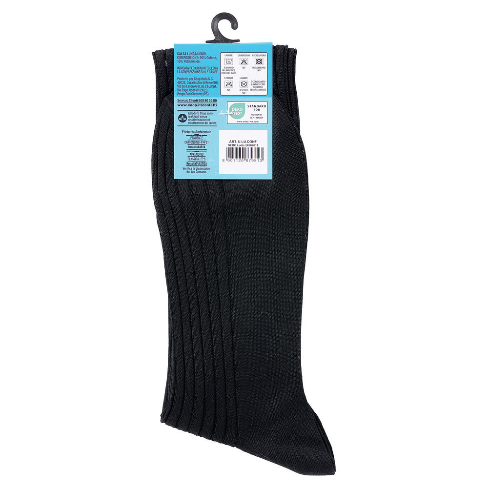 CALZA U. LUNGA COOP COMFORT COTONE E POLIAMMIDE COL.CLASSICO T.U. BCO-NERO-BLU - 5