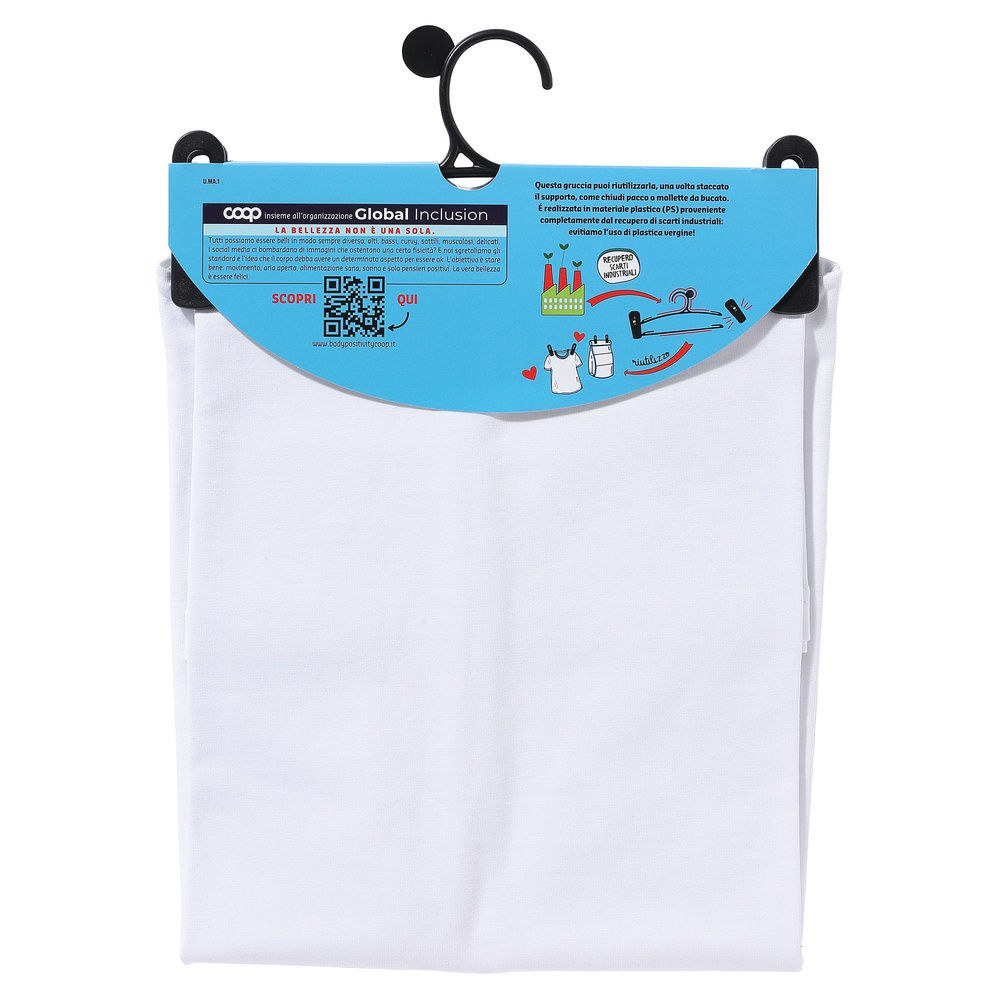 T-SHIRT UOMO GIROCOLLO COOP IN COTONE ELASTICIZZATO BIANCO - 2