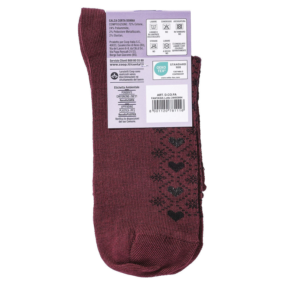 CALZA  D. CORTA COOP  COTONE ELASTICIZZATO FANTASIA - 23