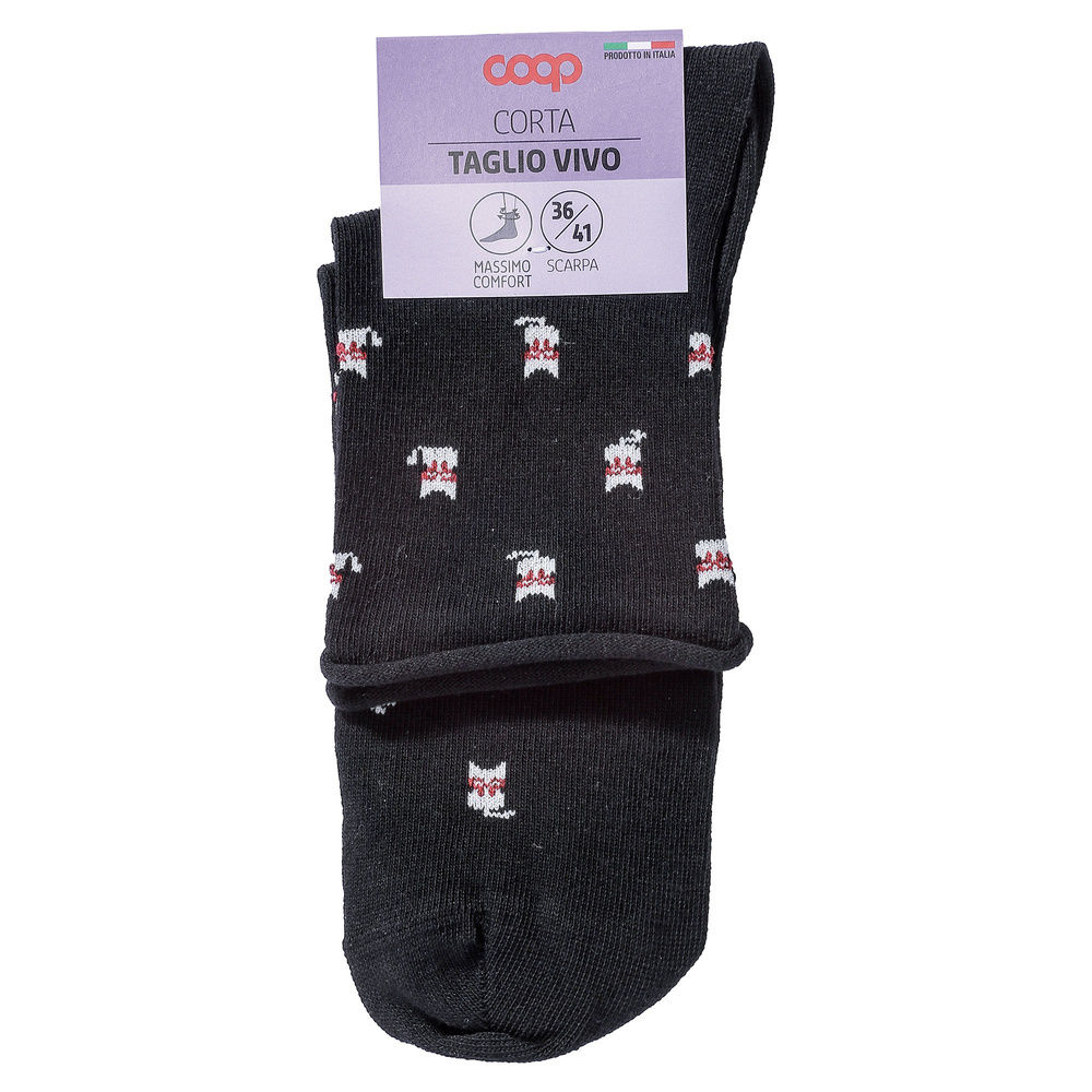 CALZA  D. CORTA COOP  COTONE ELASTICIZZATO FANTASIA - 22
