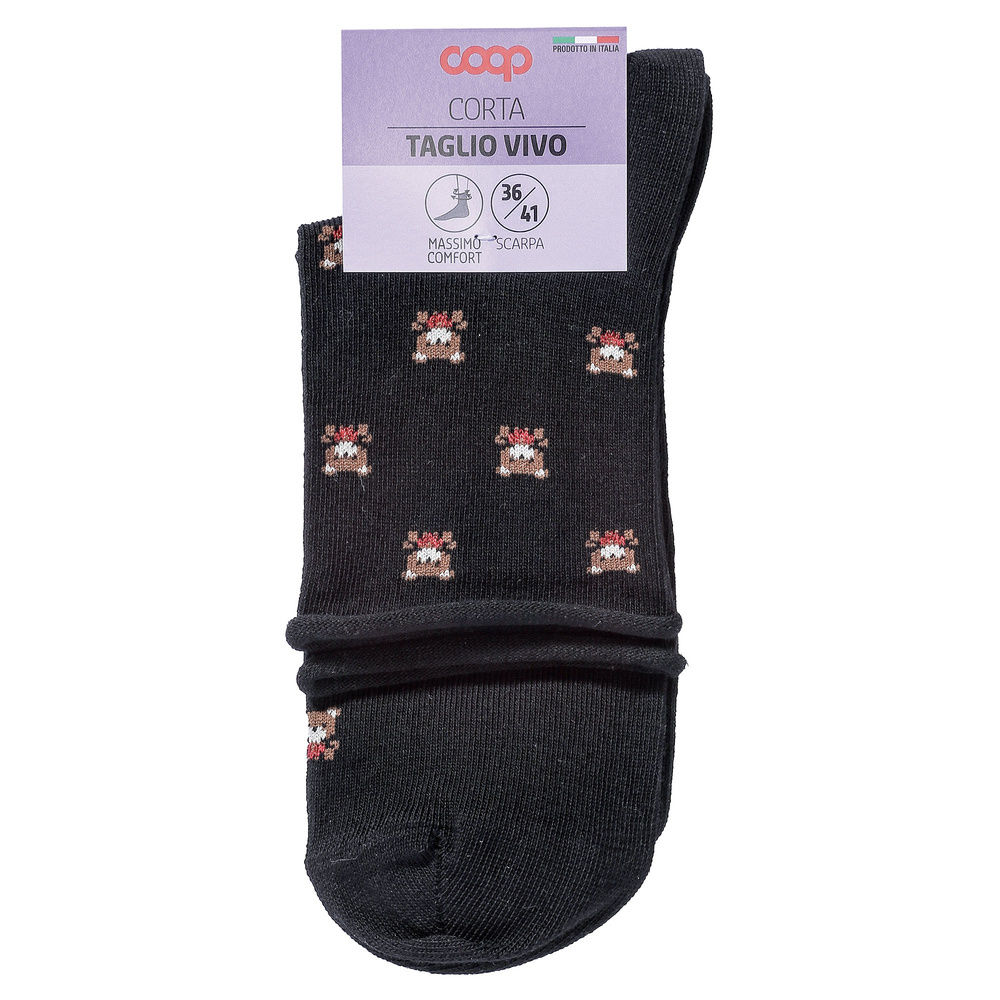 CALZA  D. CORTA COOP  COTONE ELASTICIZZATO FANTASIA - 20