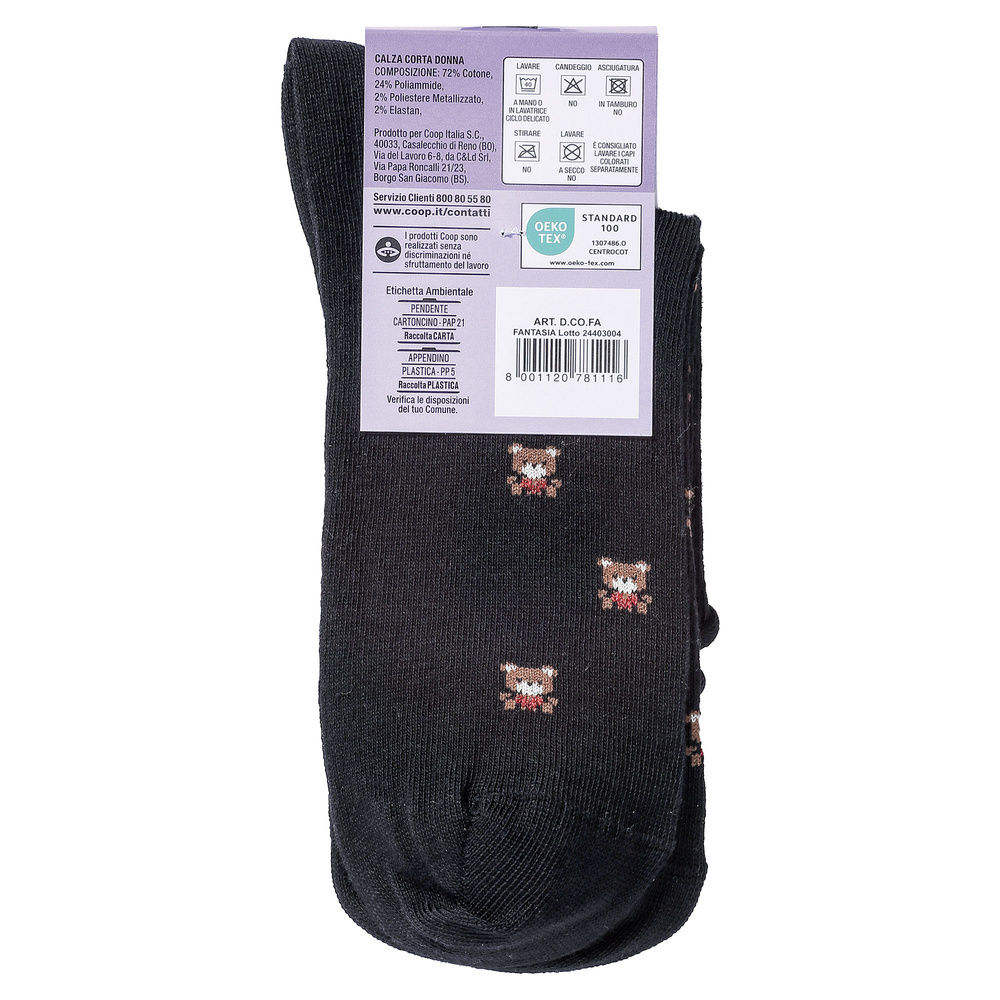 CALZA  D. CORTA COOP  COTONE ELASTICIZZATO FANTASIA - 19
