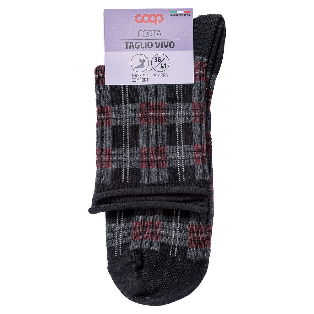 CALZA  D. CORTA COOP  COTONE ELASTICIZZATO FANTASIA - 18