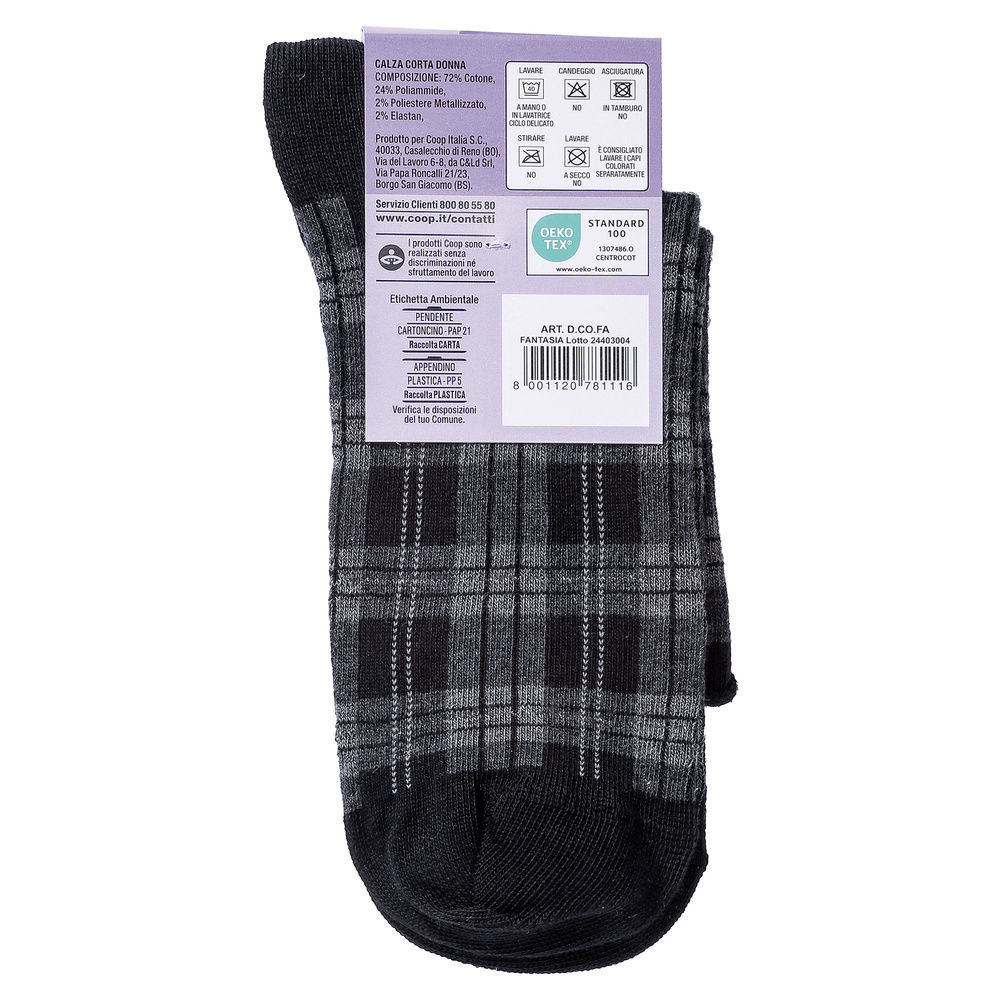 CALZA  D. CORTA COOP  COTONE ELASTICIZZATO FANTASIA - 15