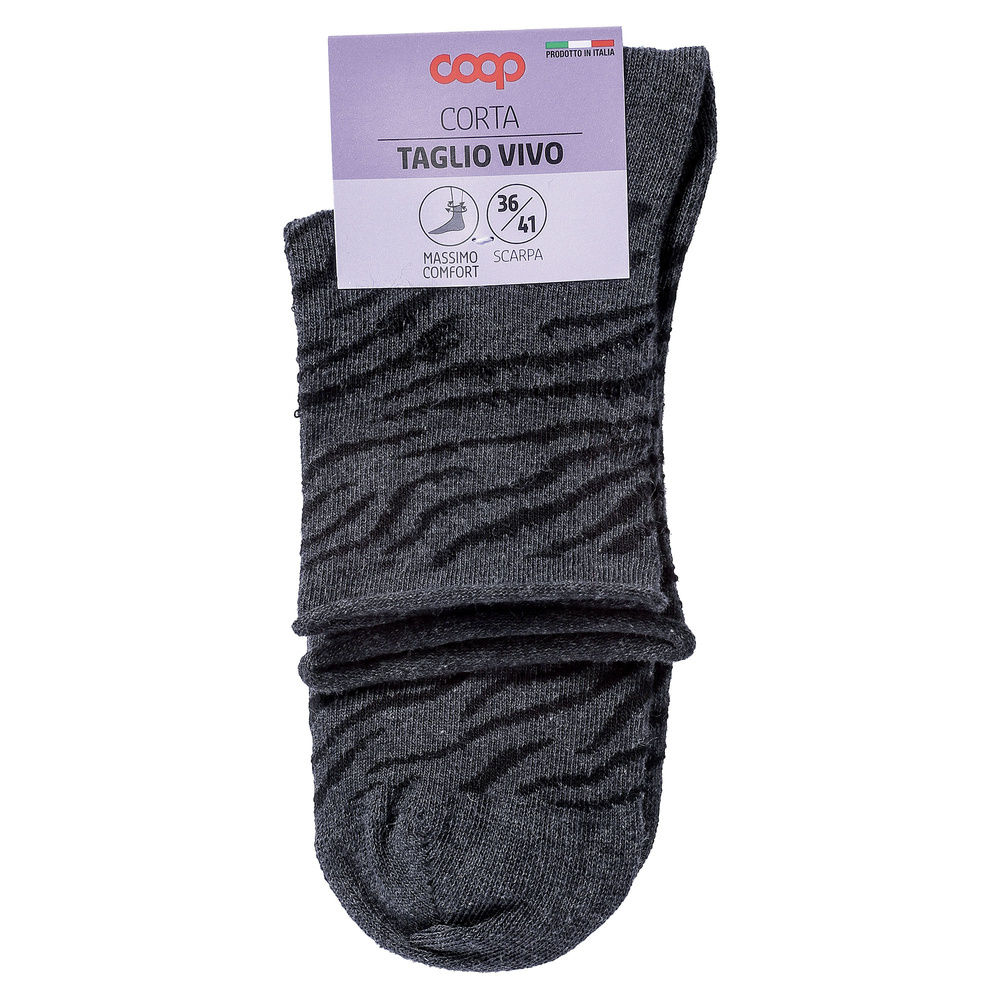 CALZA  D. CORTA COOP  COTONE ELASTICIZZATO FANTASIA - 38
