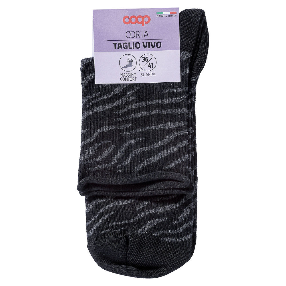 CALZA  D. CORTA COOP  COTONE ELASTICIZZATO FANTASIA - 36