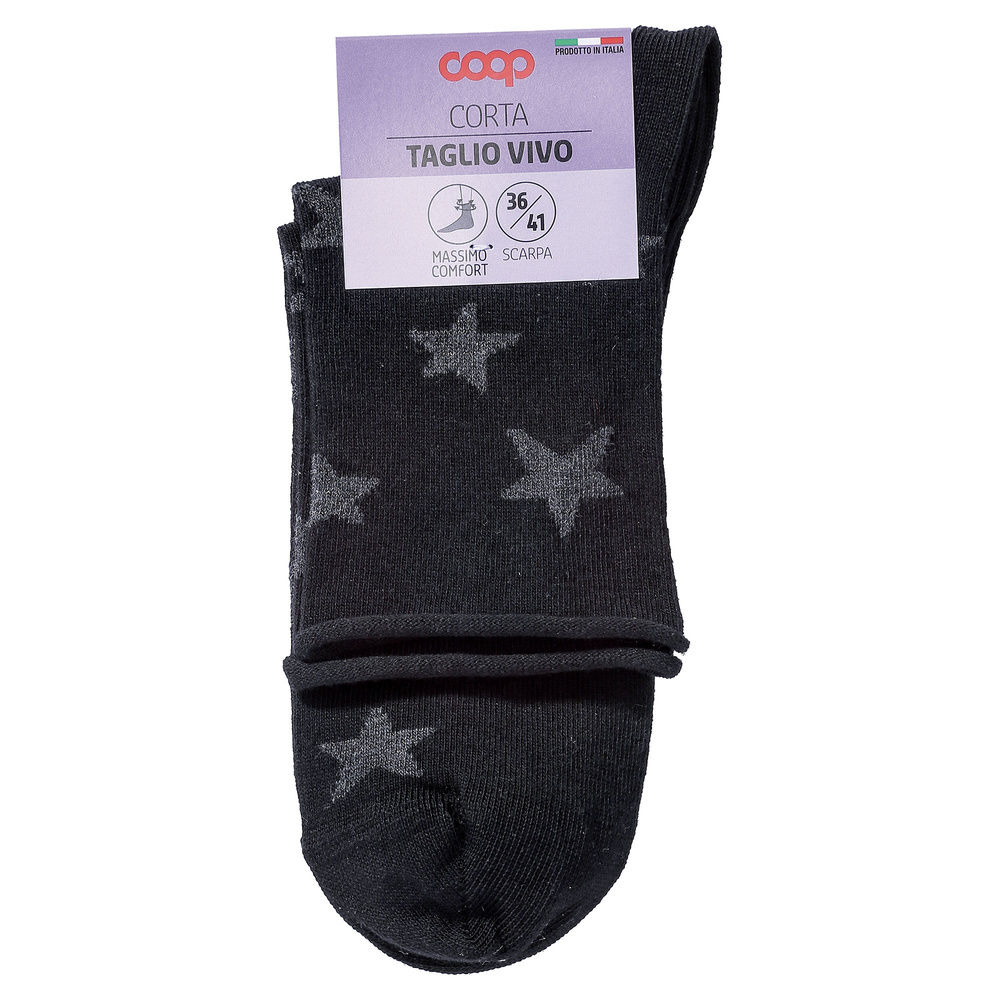 CALZA  D. CORTA COOP  COTONE ELASTICIZZATO FANTASIA - 34