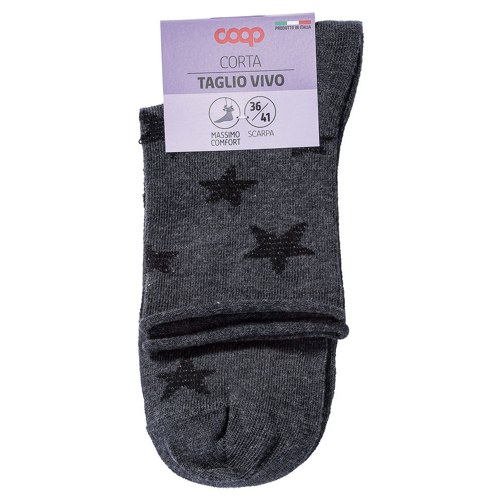CALZA  D. CORTA COOP  COTONE ELASTICIZZATO FANTASIA - 32