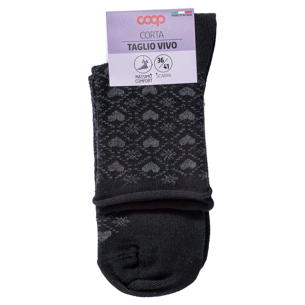 CALZA  D. CORTA COOP  COTONE ELASTICIZZATO FANTASIA - 30