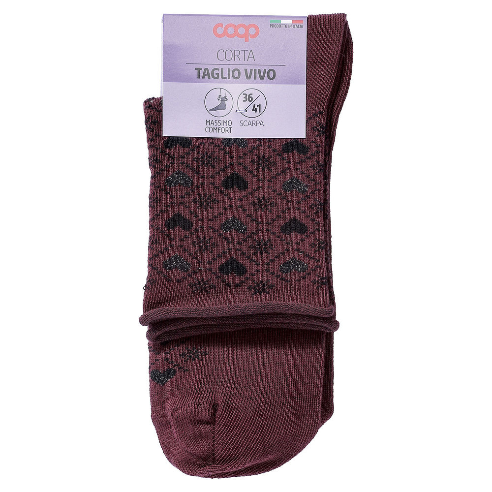 CALZA  D. CORTA COOP  COTONE ELASTICIZZATO FANTASIA - 28