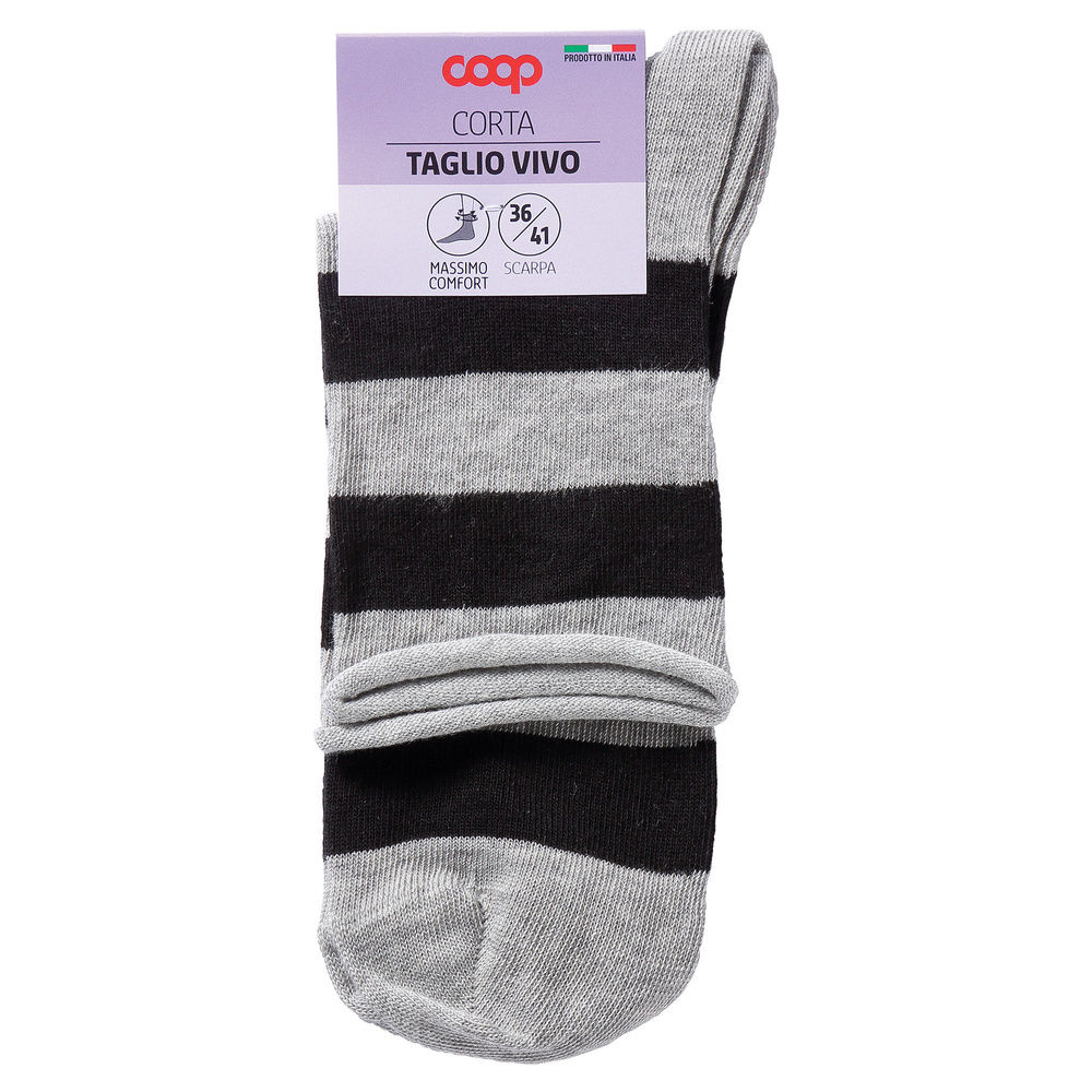 CALZA  D. CORTA COOP  COTONE ELASTICIZZATO FANTASIA - 12