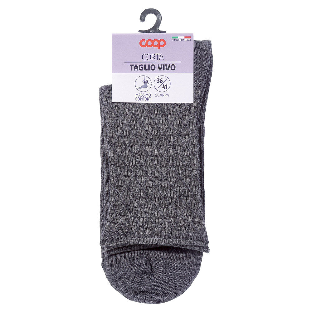 CALZA  D. CORTA COOP  COTONE ELASTICIZZATO FANTASIA - 65