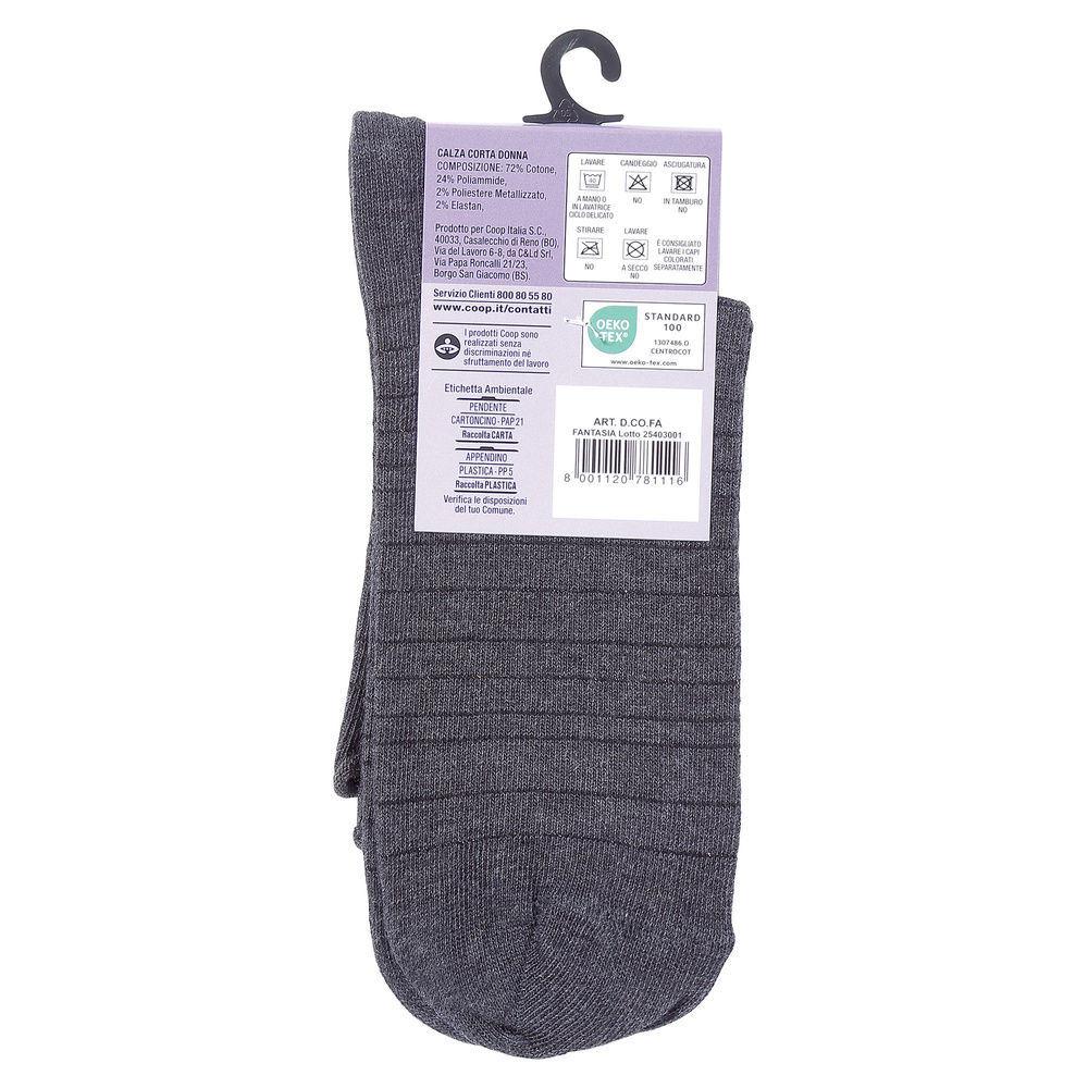 CALZA  D. CORTA COOP  COTONE ELASTICIZZATO FANTASIA - 64