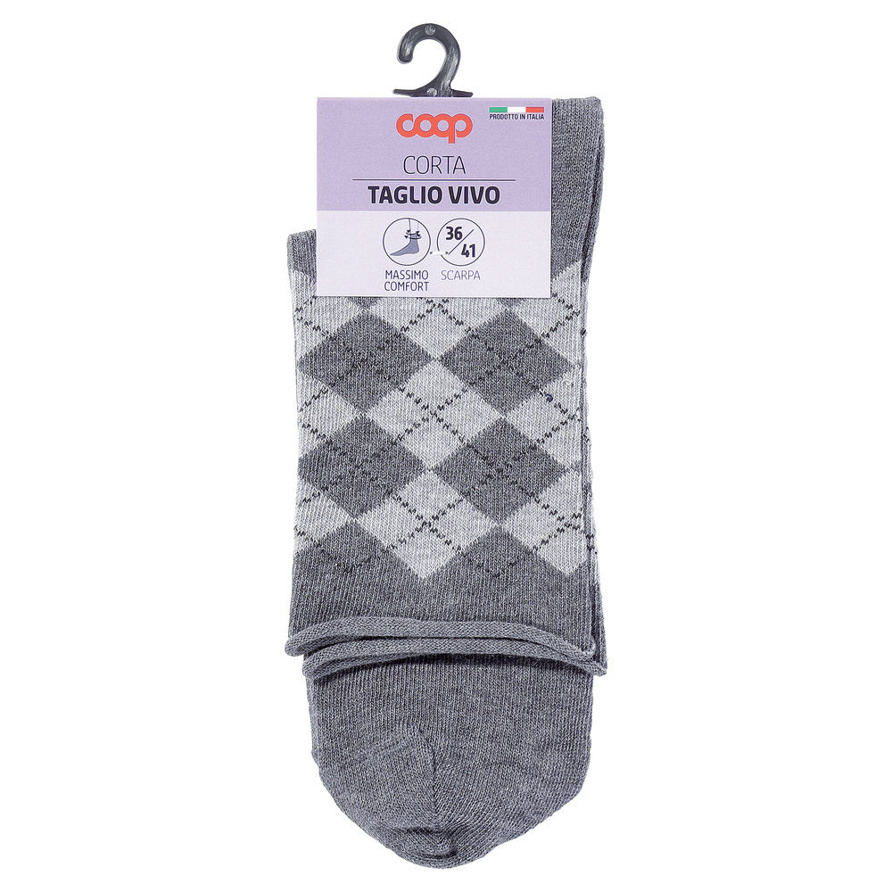 CALZA  D. CORTA COOP  COTONE ELASTICIZZATO FANTASIA - 63