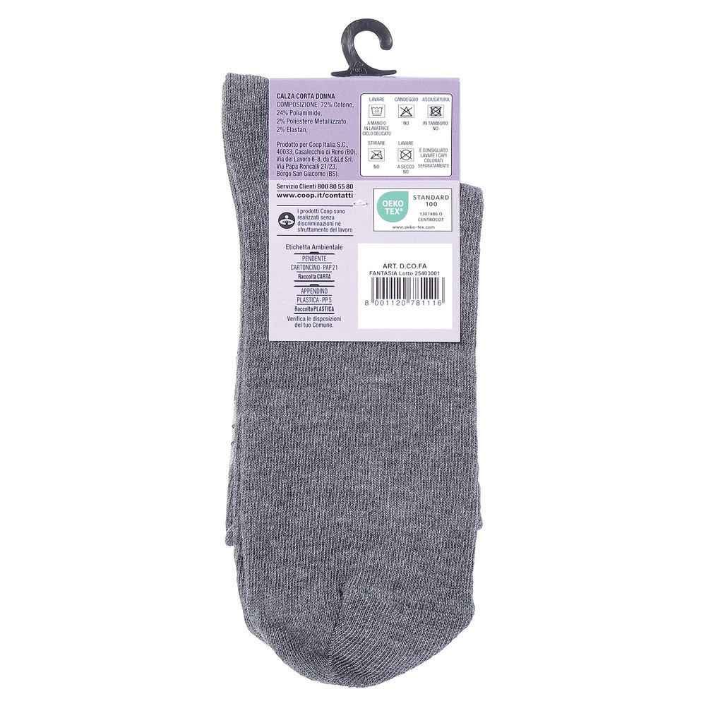 CALZA  D. CORTA COOP  COTONE ELASTICIZZATO FANTASIA - 59