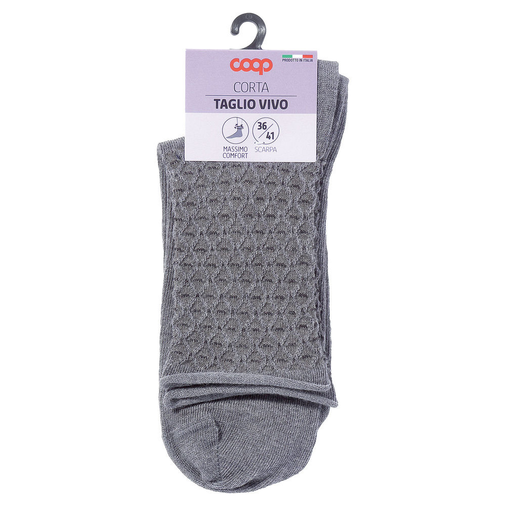 CALZA  D. CORTA COOP  COTONE ELASTICIZZATO FANTASIA - 58