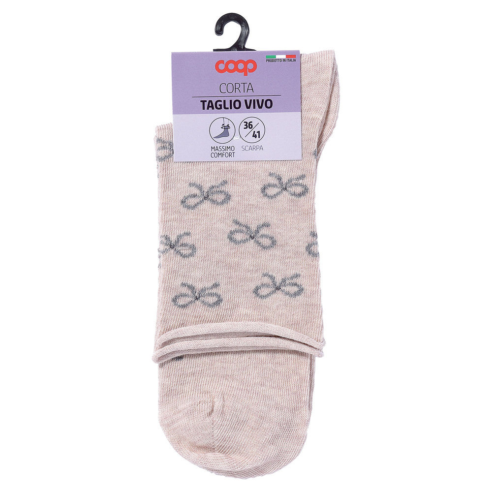 CALZA  D. CORTA COOP  COTONE ELASTICIZZATO FANTASIA - 50