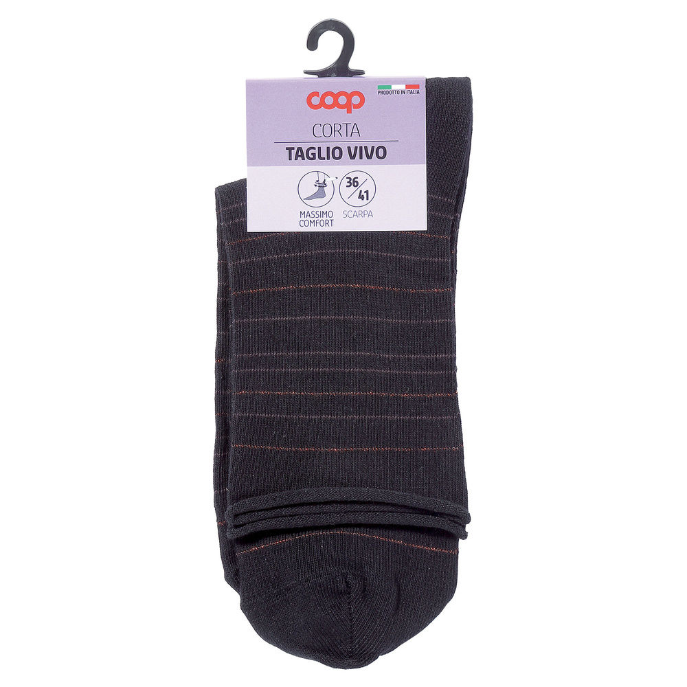 CALZA  D. CORTA COOP  COTONE ELASTICIZZATO FANTASIA - 48