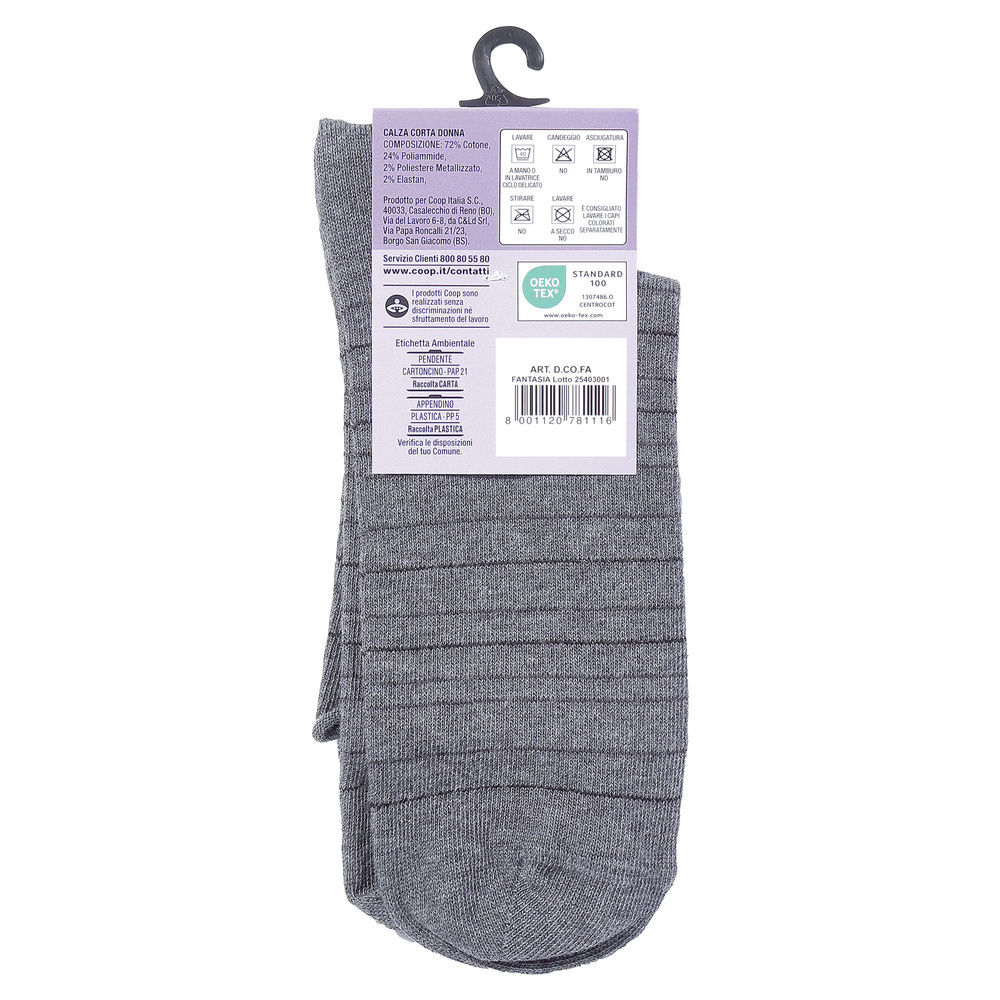 CALZA  D. CORTA COOP  COTONE ELASTICIZZATO FANTASIA - 47