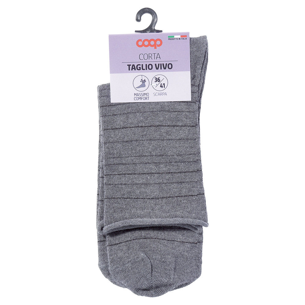 CALZA  D. CORTA COOP  COTONE ELASTICIZZATO FANTASIA - 44