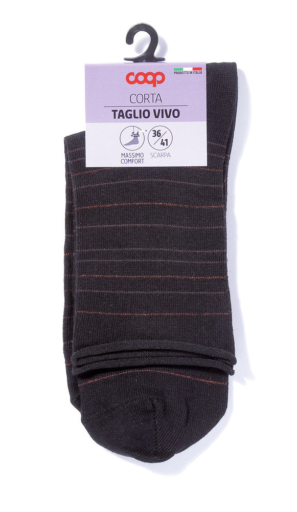 CALZA  D. CORTA COOP  COTONE ELASTICIZZATO FANTASIA - 66