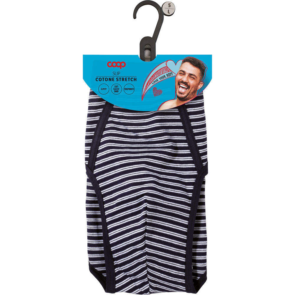 SLIP UOMO IN COTONE ELASTICIZZATO TINTO FILO COOP - 3