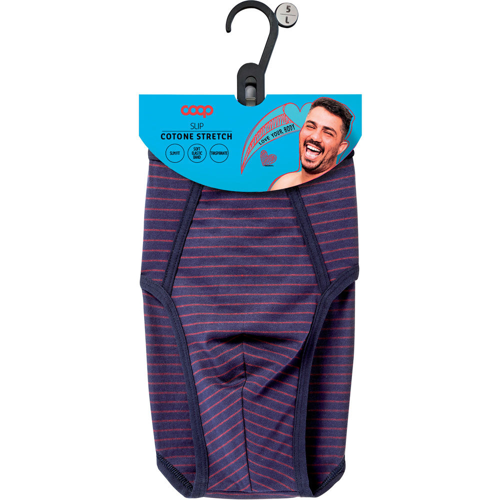 SLIP UOMO IN COTONE ELASTICIZZATO TINTO FILO COOP - 2