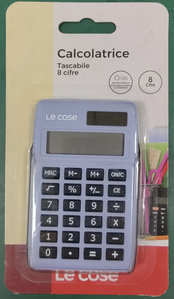 CALCOLATRICE TASCABILE 8 CIFRE ALIM.COMB.SOLARE+BATTERIA LE COSE - 1