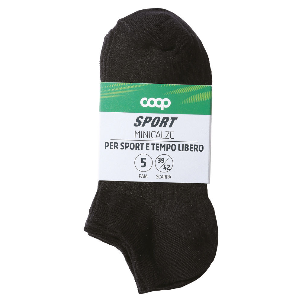 CONFEZIONE 5 MINICALZE UOMO TINTA UNITA COOP - 0