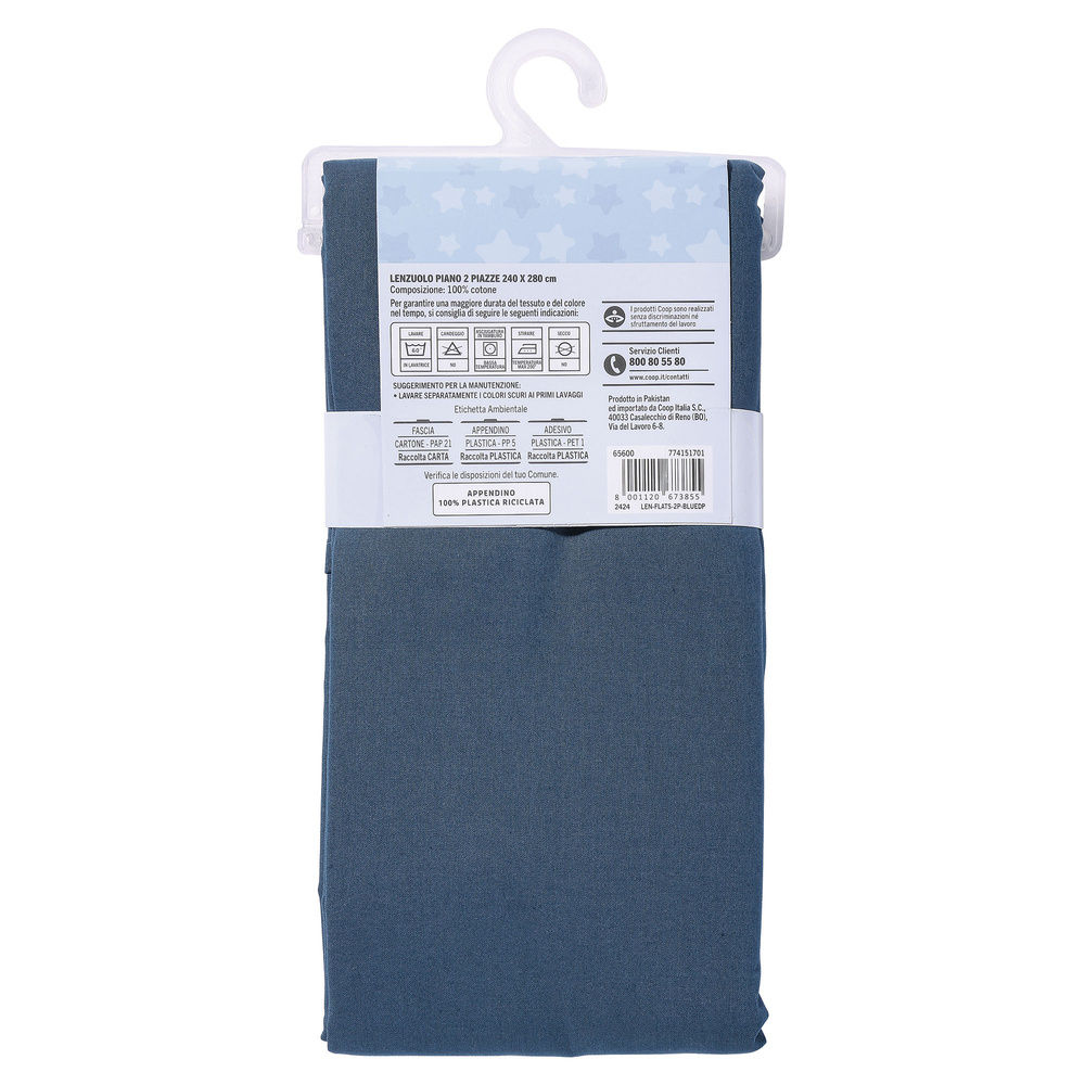 LENZUOLO COOP PIANO 2P 240X280 T.U.BLUE  DE  PRUSSE - 1