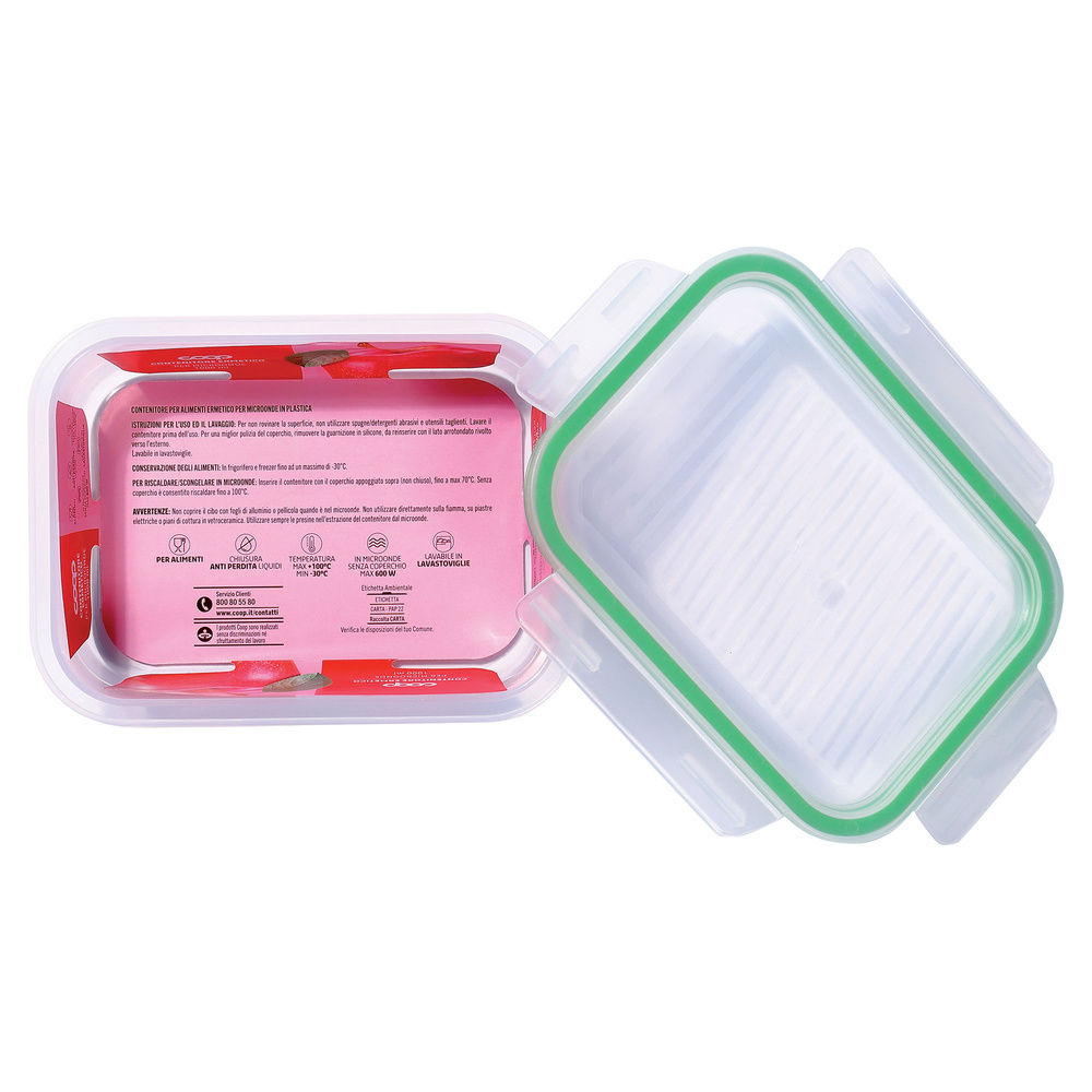 CONTENITORE RETTANGOLARE PLASTICA C/ALETTE 1000ML COOP - 1