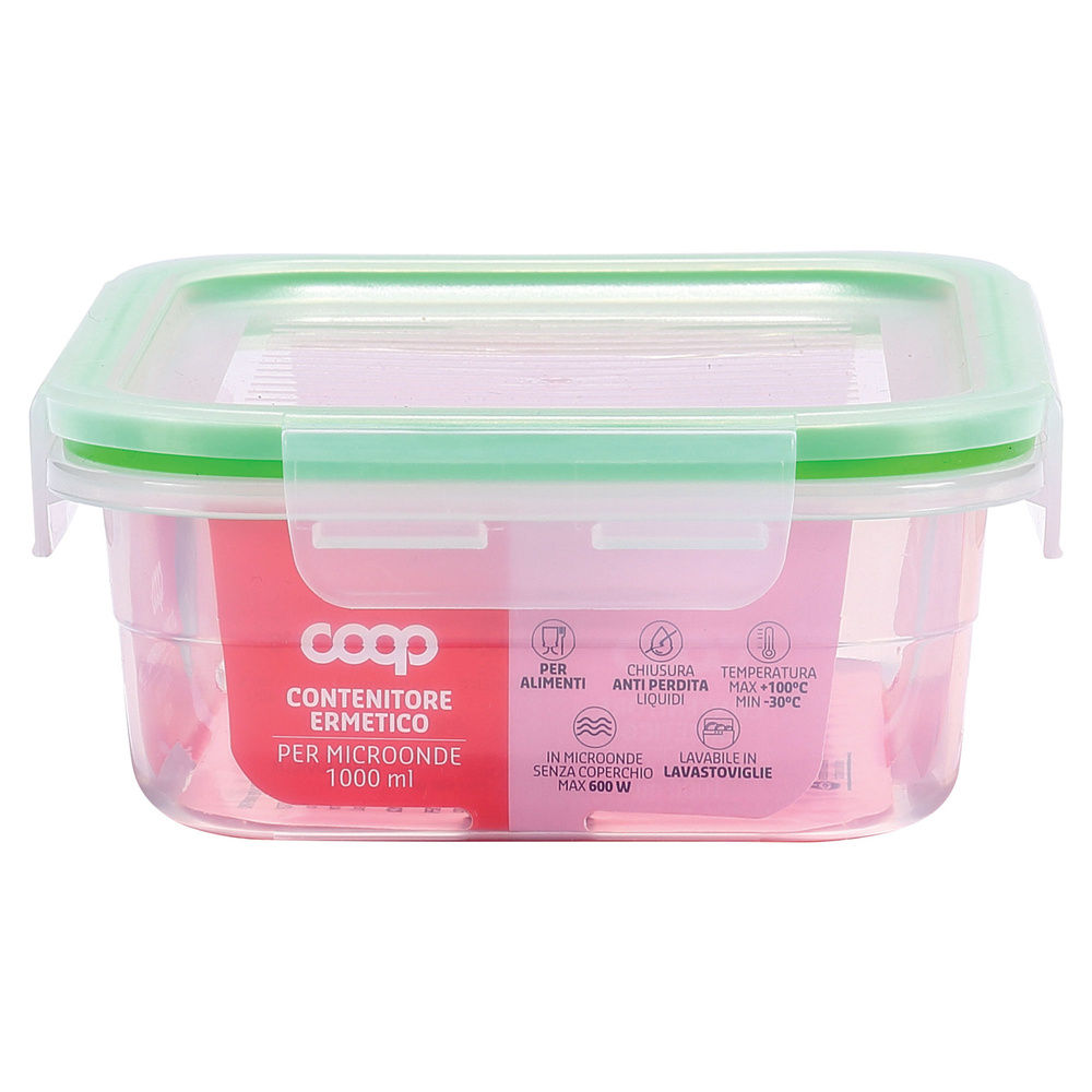 CONTENITORE RETTANGOLARE PLASTICA C/ALETTE 1000ML COOP - 2