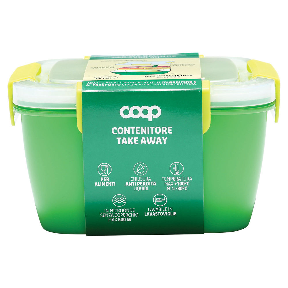 LUNCH BOX QUADRATO 1,5LT CON POSATE COOP - 3