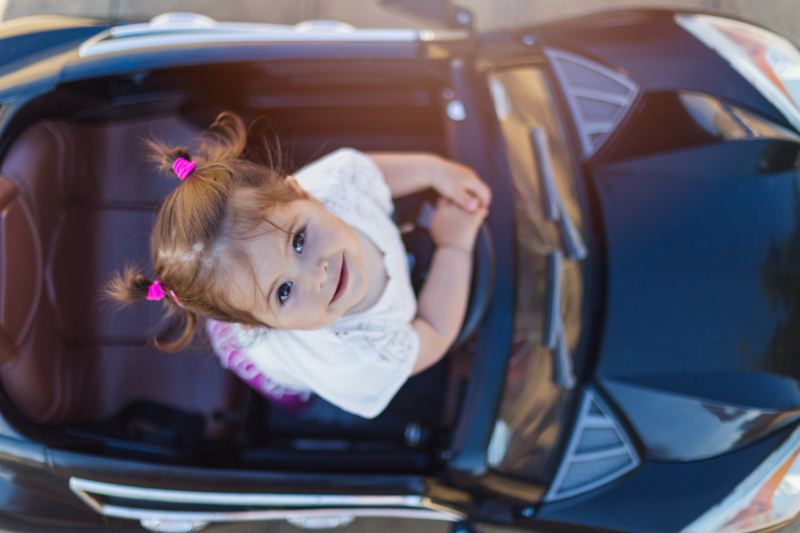 Child in an electric vehicle