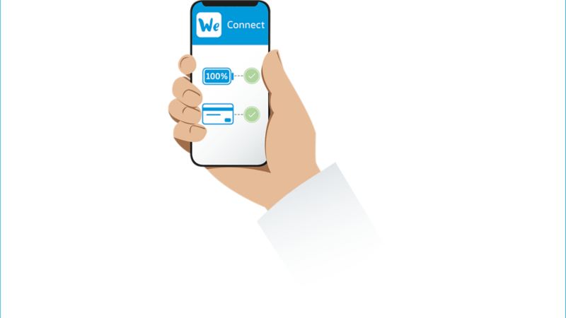 Illustration of a Smartphone with We Connect from Volkswagen