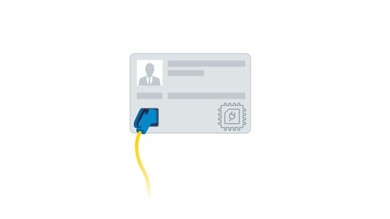 Illustration of a card for payment with Plug & Charge user authentication
